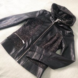GUESS Faux Leather Hooded Jacket